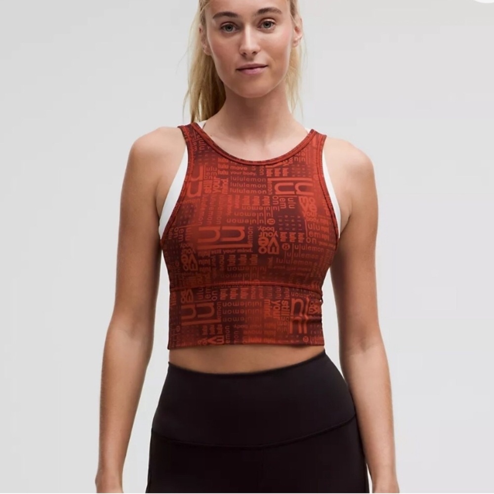 🌼! Lululemon Power Pivot Everlux Tank Top *Motif Lululemon‎ Ombre Red Multi 4